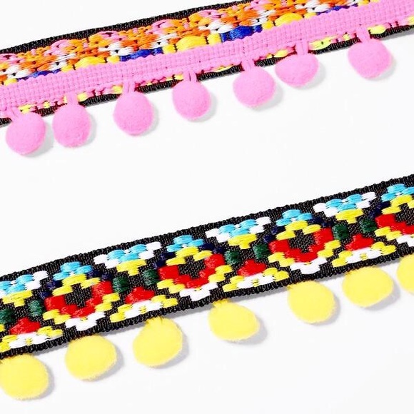 Colourful Pom Pom Chokers - Picture 2 of 4